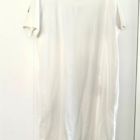 White Dress/ Tunic - Stone & Floral Satin Appliqué. NWT - M/L - Picture 4 of 11